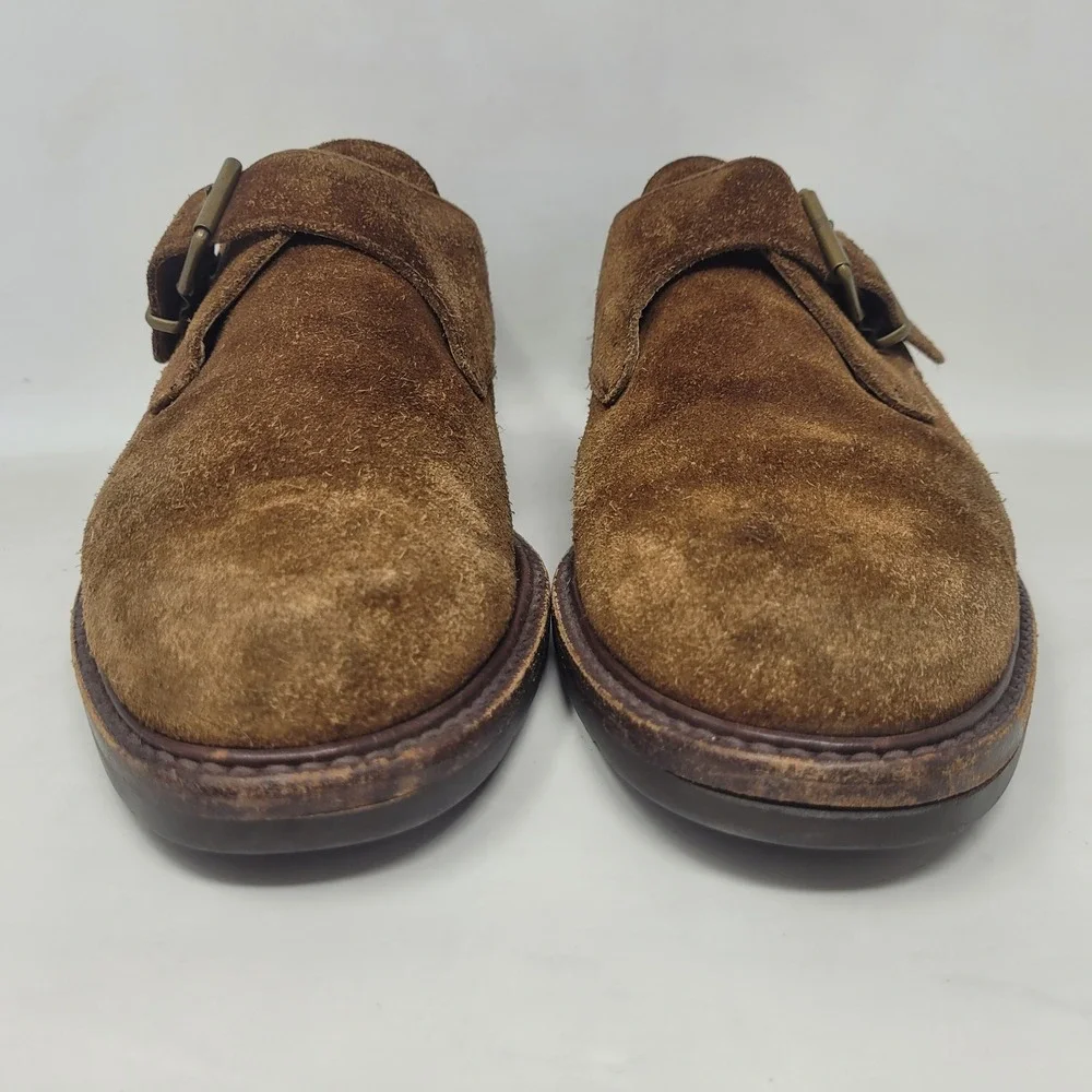 VTG Polo Ralph Lauren Country Shoes 9.5 Brown Suede Monk Strap Oxford Caldwell
